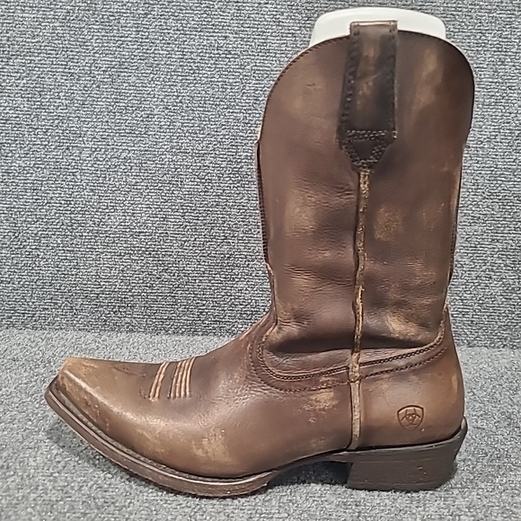 Ariat Rambler Brown Bomber‎ Distressed Snip Toe Cowboy Boots Mens 8.5 EE - Picture 9 of 13